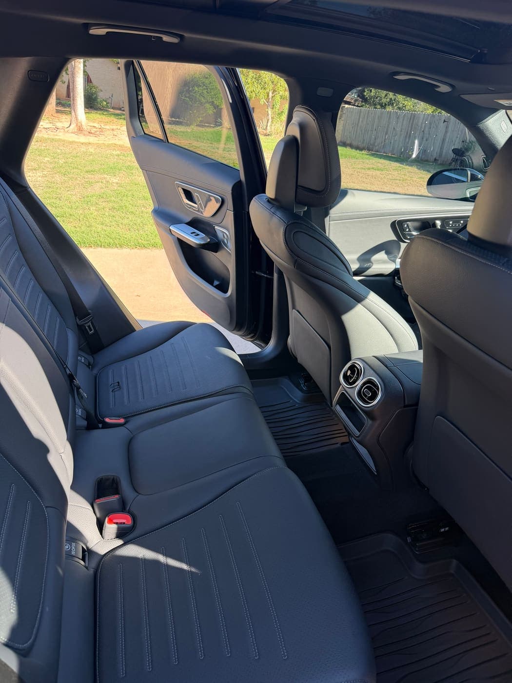 Clean rear seats of a Mercedes-Benz SUV
