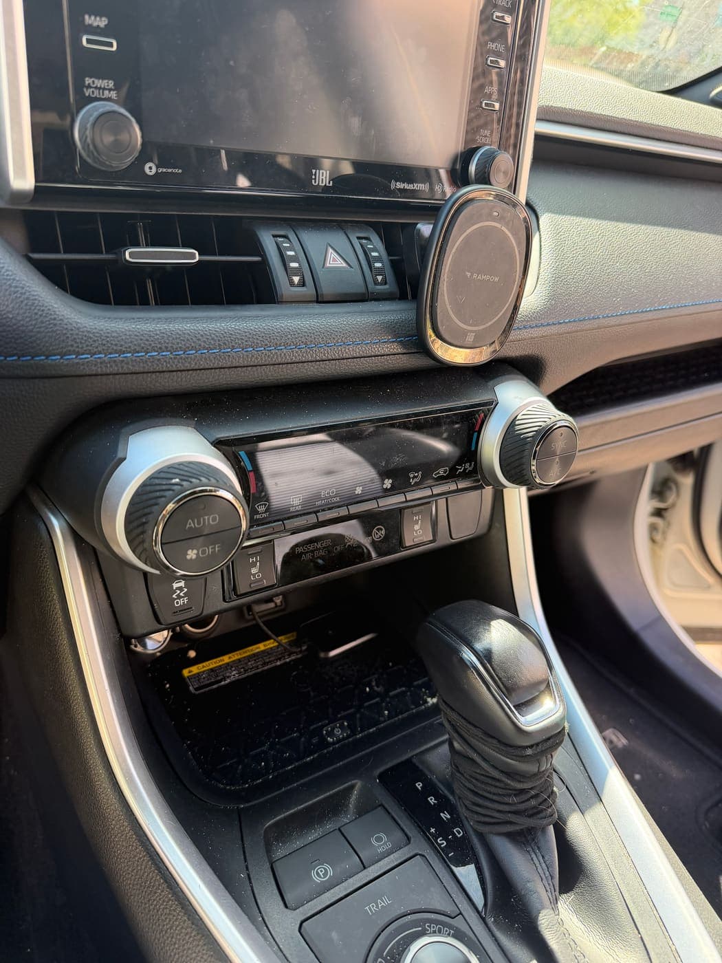 Toyota RAV4 dashboard and infotainment after interior wipe-down